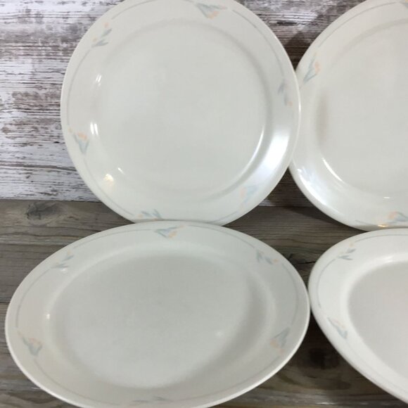 Set of 4 Corelle Windflower Luncheon Plates  9" Beige Floral Vintage Dishware - Picture 5 of 11